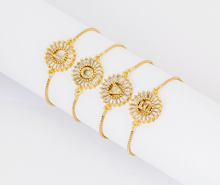 Women's Crystal Patterned Letter Bracelet