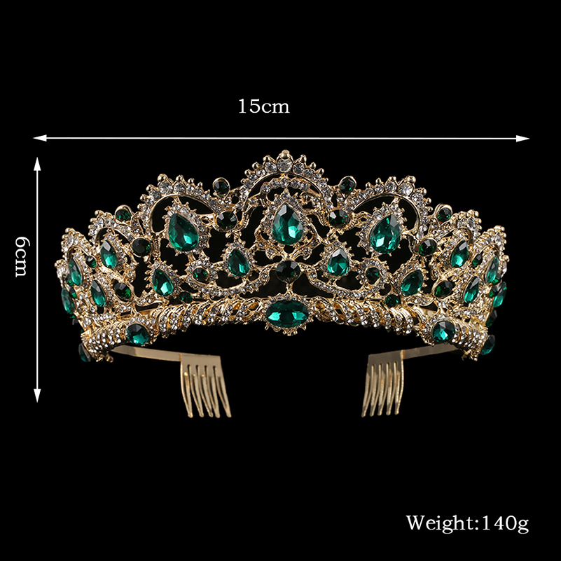 Women's Baroque Crystal Tiara with Comb