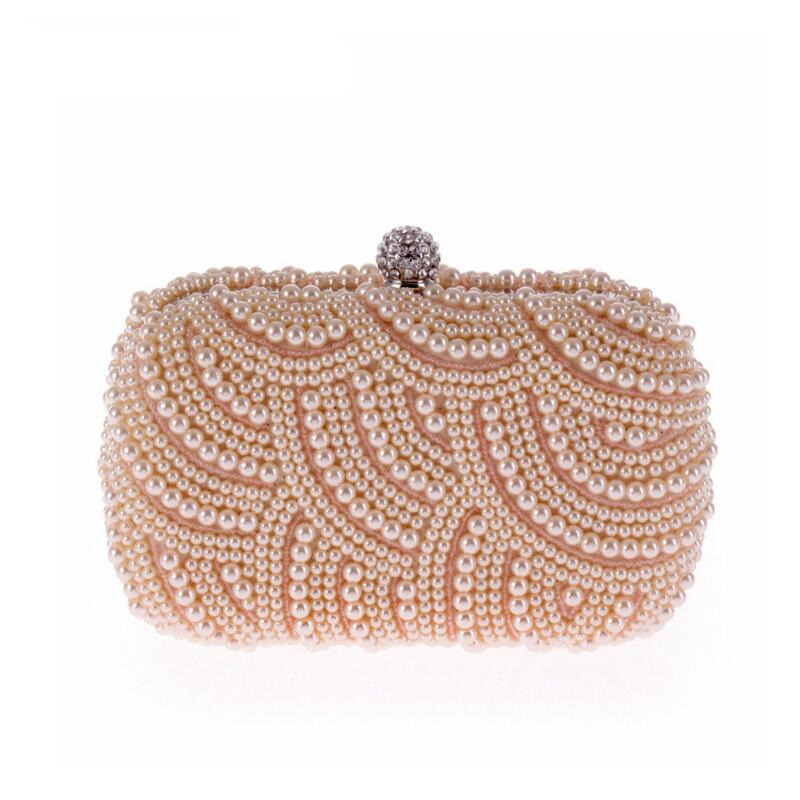 Elegant Pearl Chain Evening Clutch